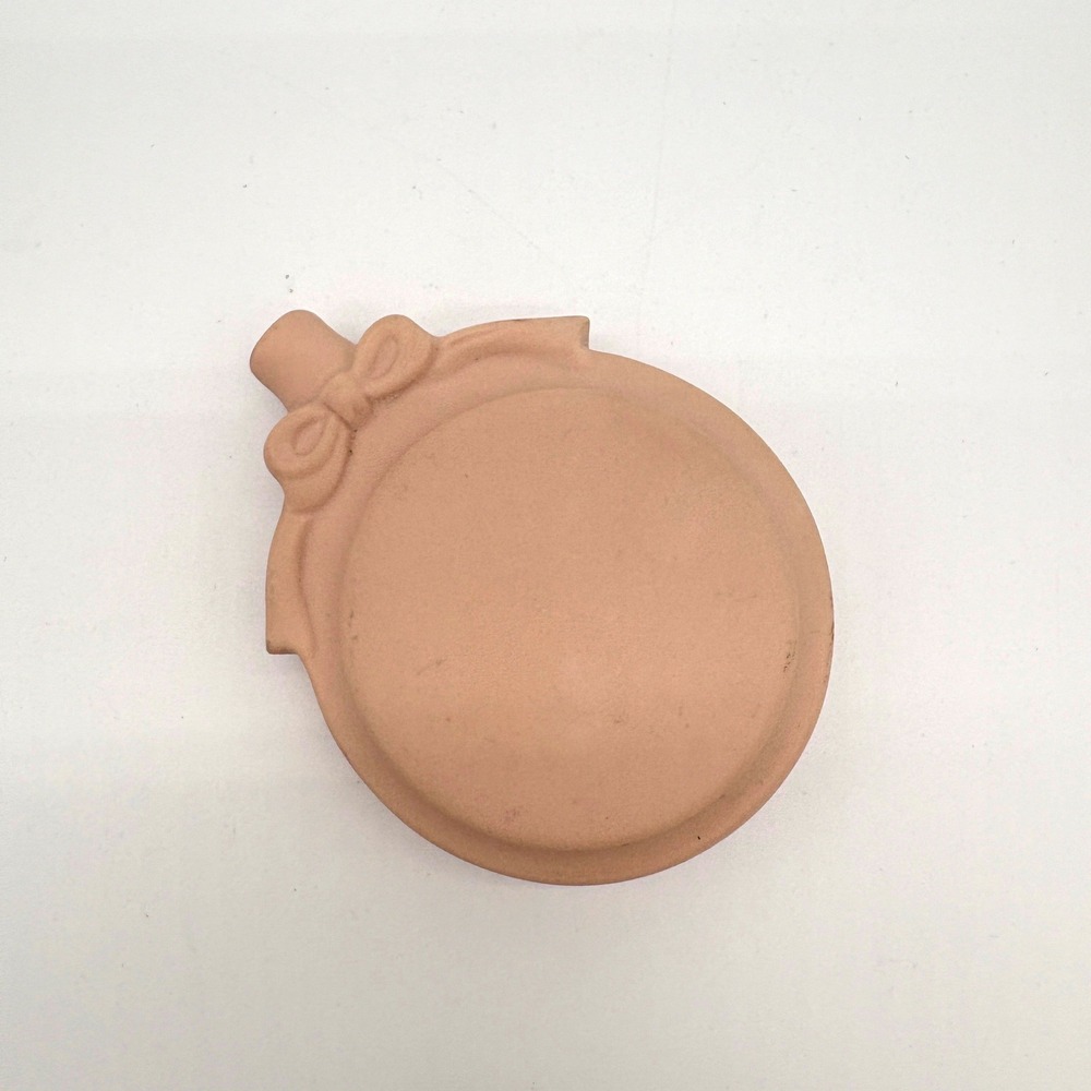 Terracotta Bud Vase Canteen Shape Bow Detail Matte Clay Peach Cottagecore Boho